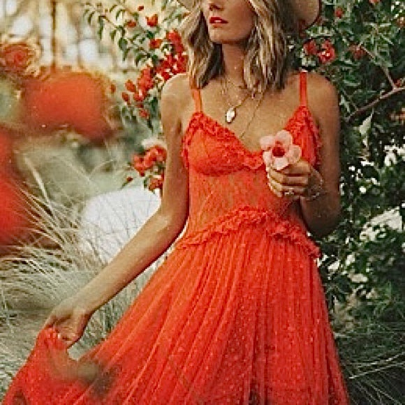 Choosy Dresses & Skirts - 🔥 Red Hot Super Soft Lace & Polkadot Tulle Dress with Comfy Attached Shorts